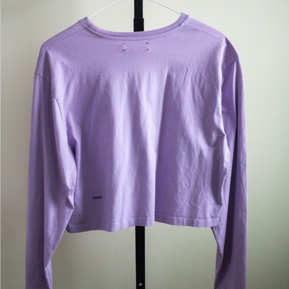 PANGAIA Lavender Long Sleeve [slightly] Cropped Shirt Top Purple - Picture 5 of 5